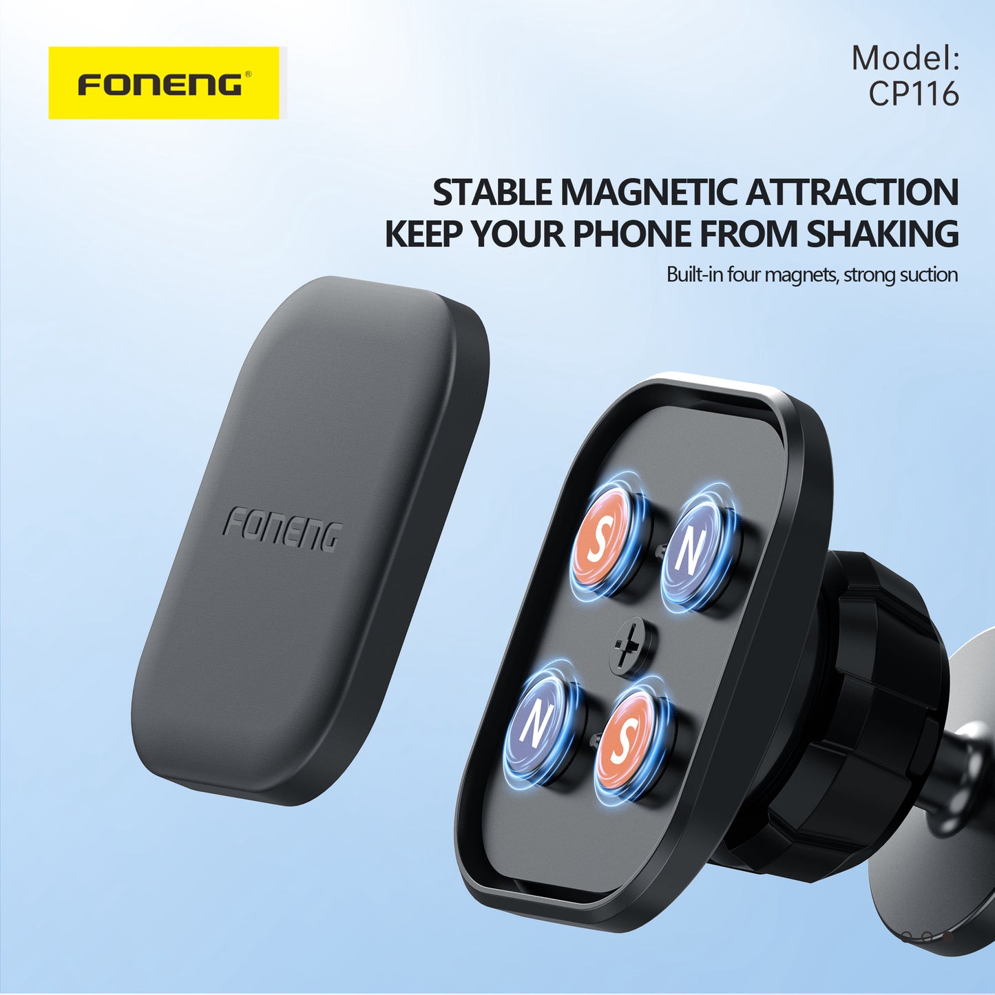 CP116 MAGNETIC CAR PHONE HOLDER (AIR VENT/CENTER CONSOLE)