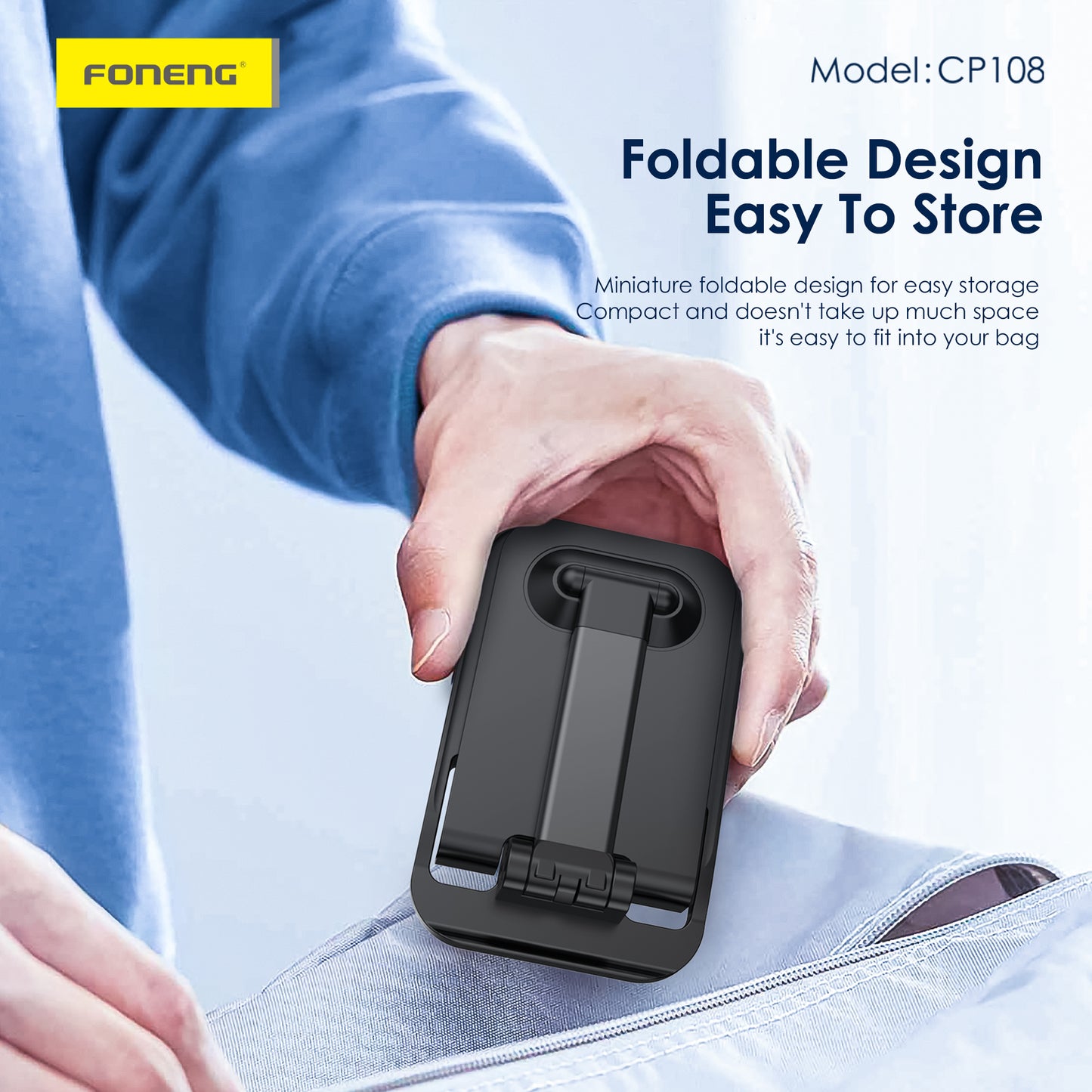 CP108 METAL FOLDABLE DESKTOP PHONE HOLDER