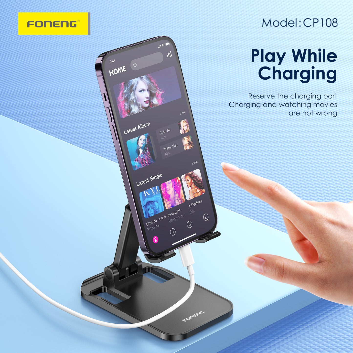 CP108 METAL FOLDABLE DESKTOP PHONE HOLDER