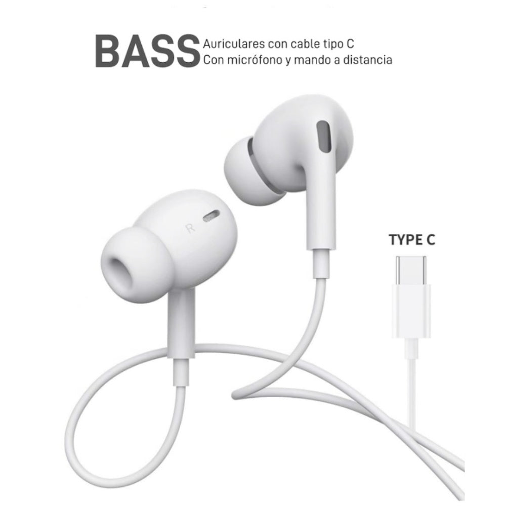 Auriculares con cable tipo C