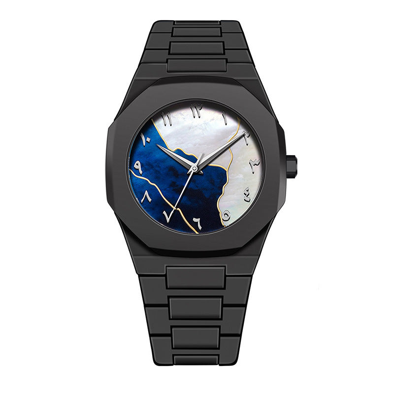 Explosive Arabic Digital Middle East Hot Black Matte Oil-sensitive Plastic Men&#039;s Watch Wholesale Cross-border Quartz Watch